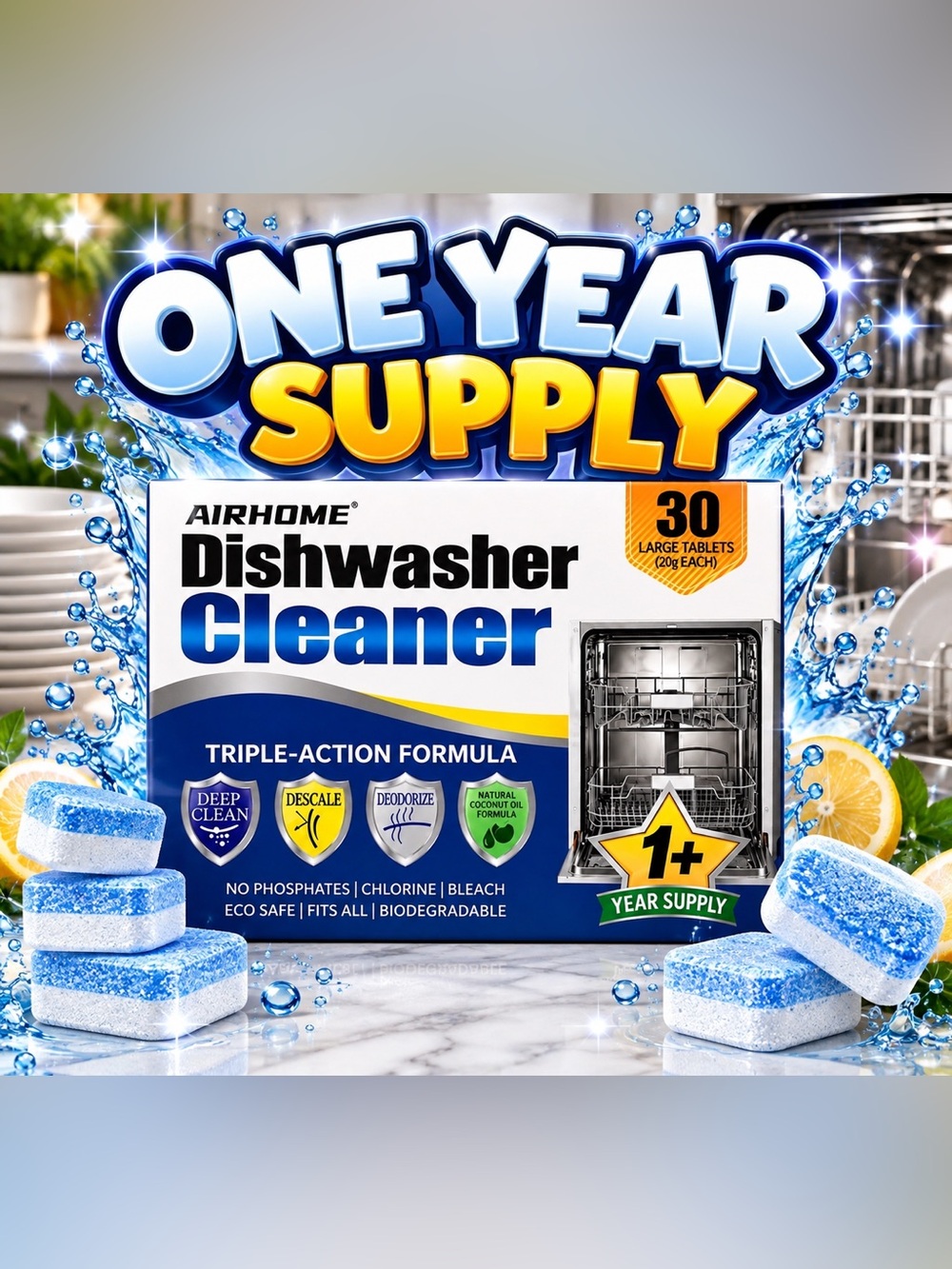 ❤️ 1 year supply Dishwasher Cleaner Tablets